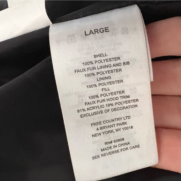 Free country burgundy hooded winter puffer jacket size large GUC - Picture 10 of 14